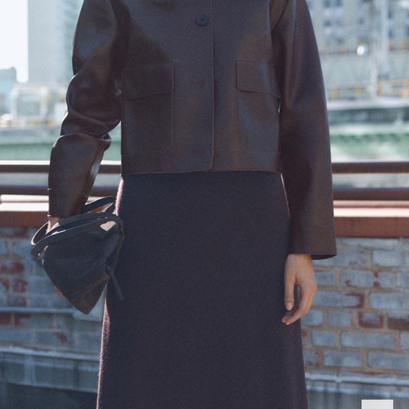 Mango Chocolate Leather Jacket - Picture 2 of 8